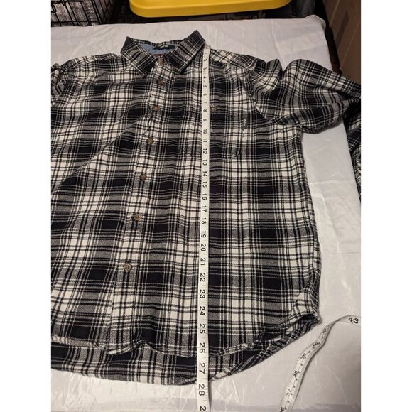 Woolrich Shirt Mens XL Trout Run Flannel Button Down Blue Plaid Cotton Outdoor - Picture 12 of 13